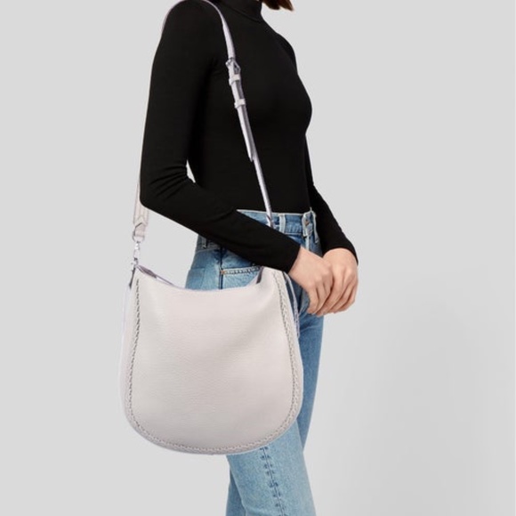 Unlined Convertible Whipstitch Putty Leather Hobo
